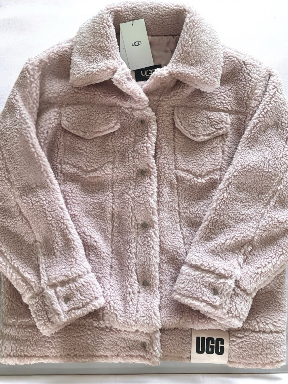 UGG Women Sherpa Jean Jacket in Pale Pink
